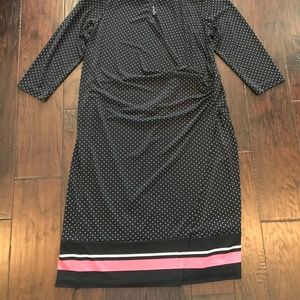 Talbots Jersey Knit 3/4 Sleeve Faux Wrap Dress